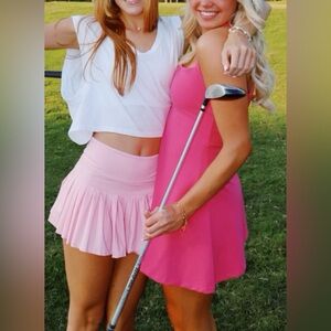 Pink Pleated Skort Size Small High Waisted Tennis Golf Mini Skirt Athleisure